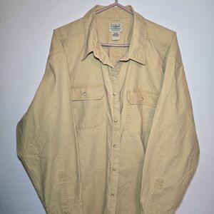 L.L. Bean Khaki Casual Shirt